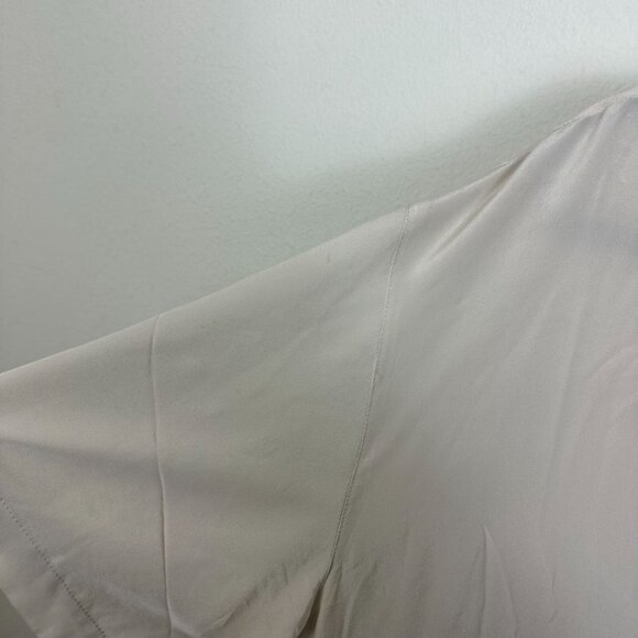 Aritzia Babaton Academy Silk Short Sleeve Blouse L Matter Pearl Minimalist Conte - Picture 13 of 14